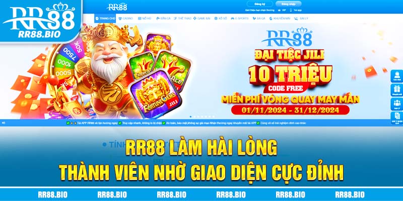 RR88 làm hài lòng thành viên nhờ giao diện cực đỉnh